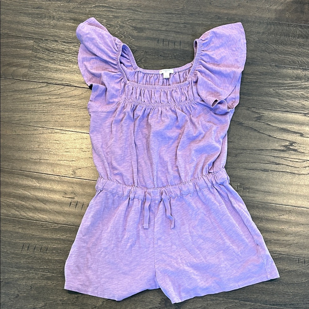 Crewcuts Lavender Flutter-Sleeve Romper, girls size 14